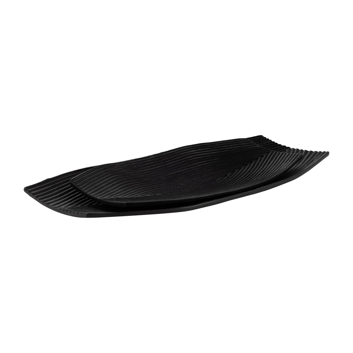 METAL,S/2 16/21",GEOMETRIC DISK PLATE,BLACK Tray| Sagebrook Home
