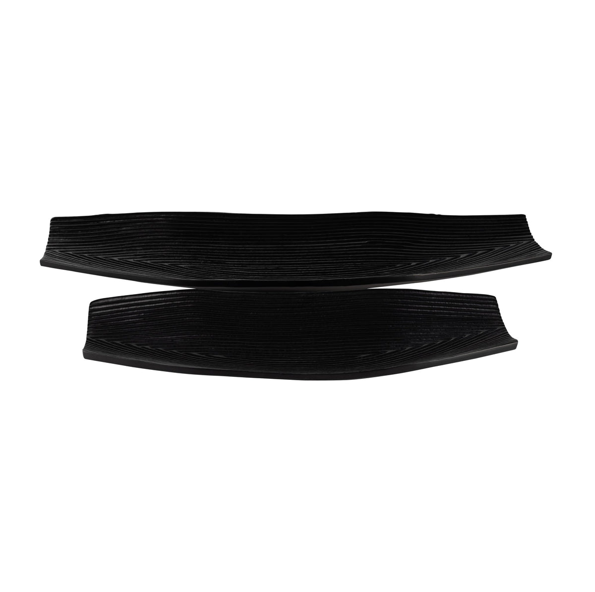 METAL,S/2 16/21",GEOMETRIC DISK PLATE,BLACK Tray| Sagebrook Home