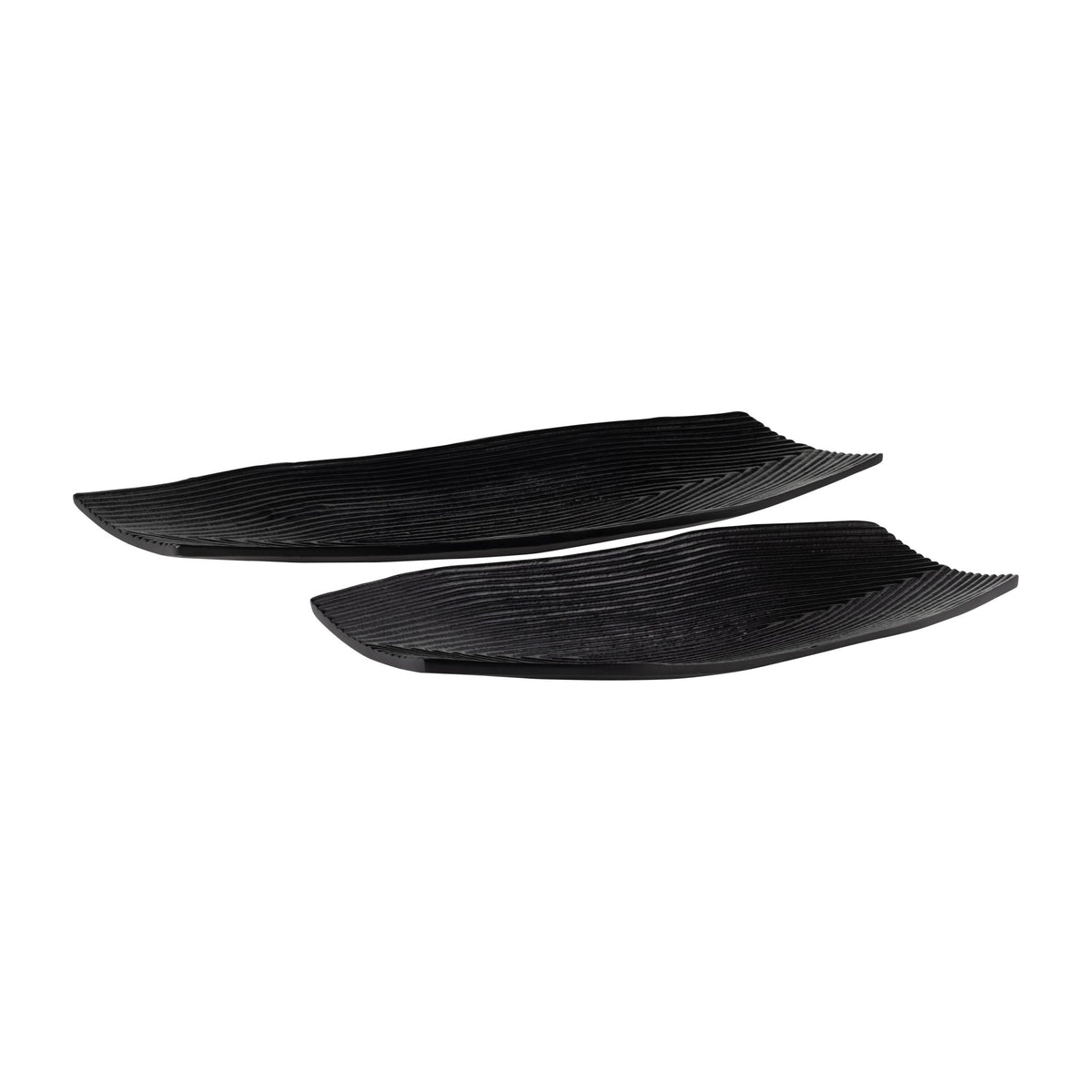 METAL,S/2 16/21",GEOMETRIC DISK PLATE,BLACK Tray| Sagebrook Home