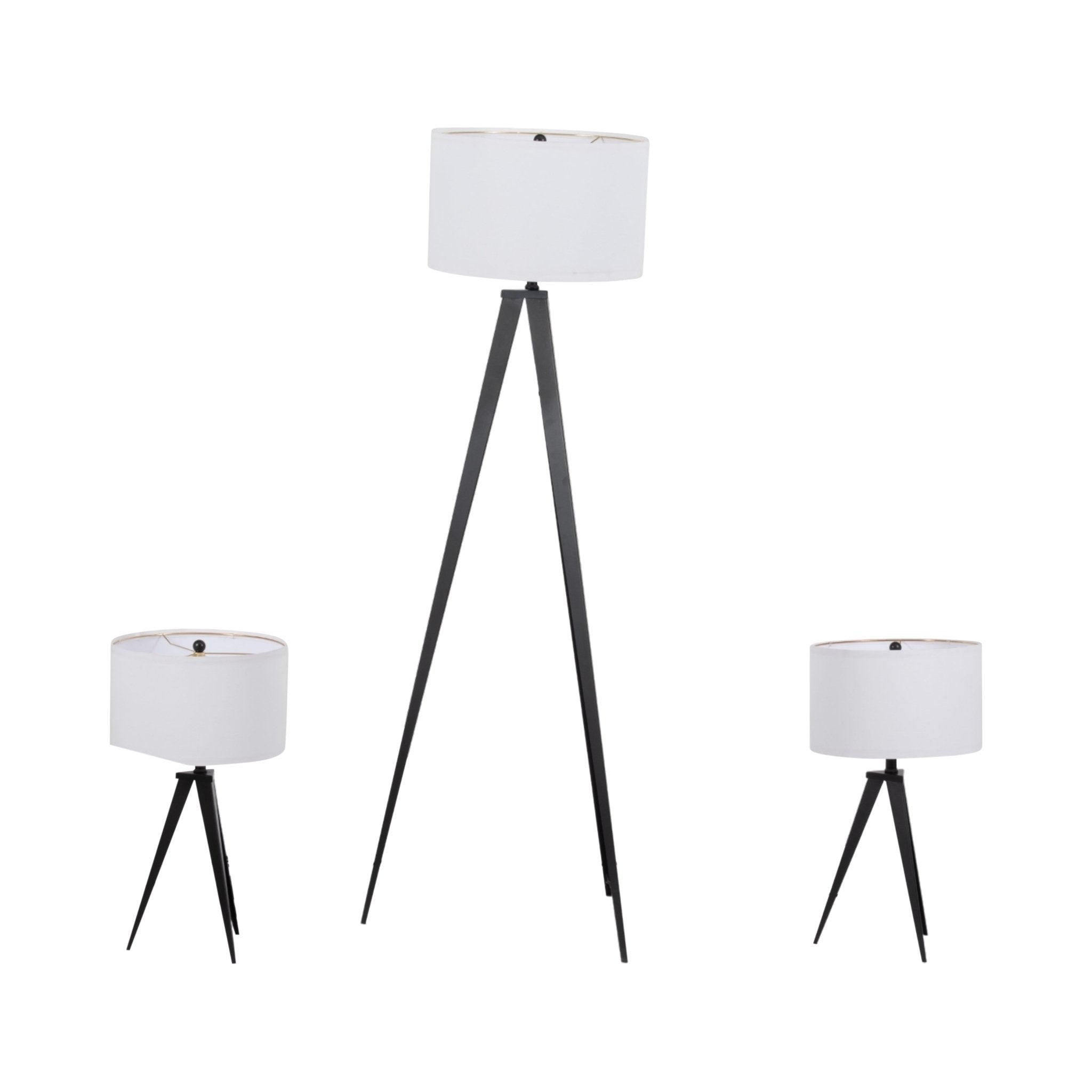 Metal,s/3,23/60"h,table&floor Tripod Lamps,blk Table Decors| Sagebrook Home
