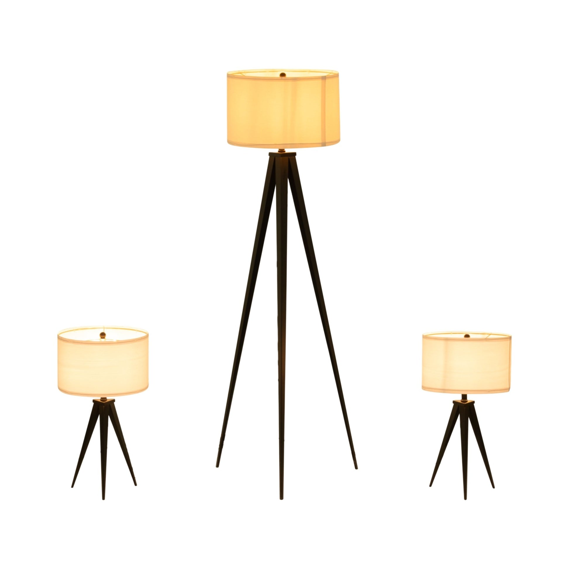 Metal,s/3,23/60"h,table&floor Tripod Lamps,blk Table Decors| Sagebrook Home
