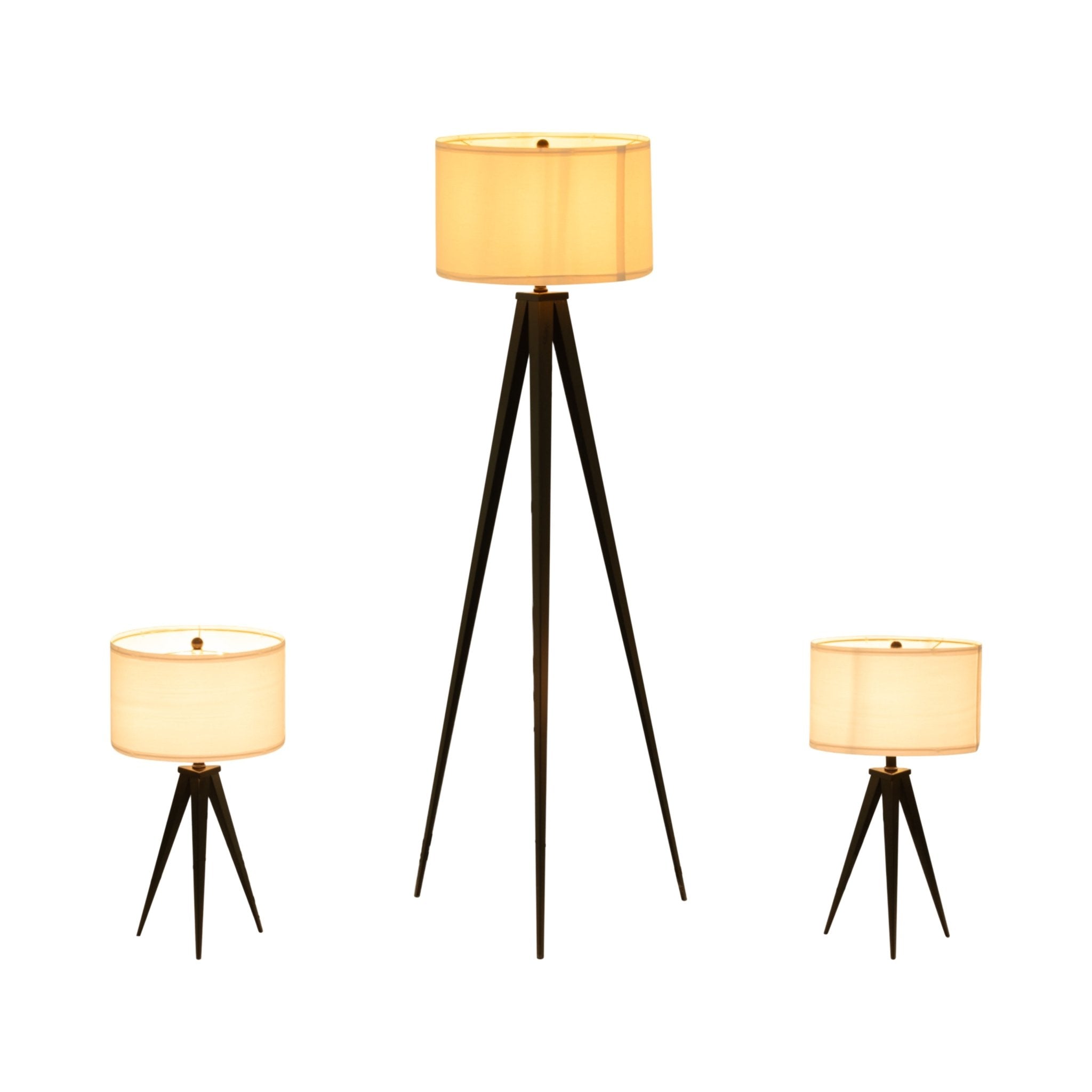Metal,s/3,23/60"h,table&floor Tripod Lamps,blk Table Decors| Sagebrook Home