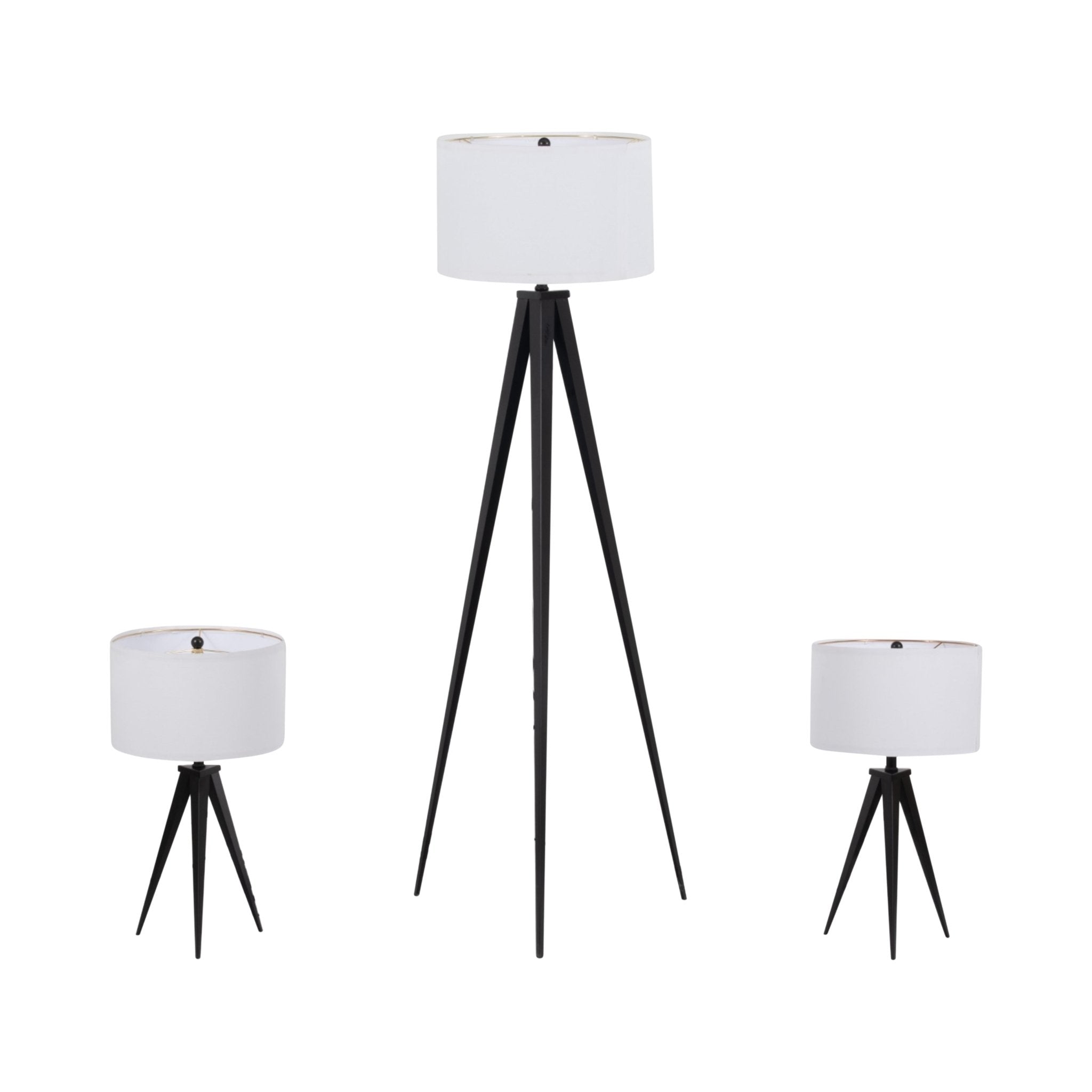 Metal,s/3,23/60"h,table&floor Tripod Lamps,blk Table Decors| Sagebrook Home
