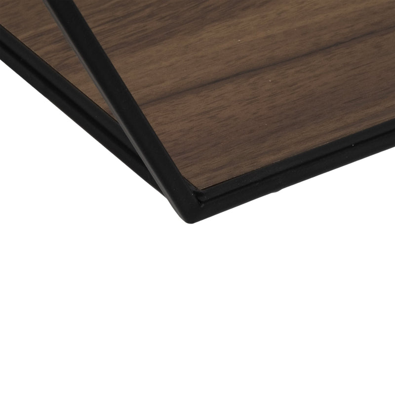 METAL/WD, S/3 21/24/26" HEX FOLDING WALL SHELF,BLK - Al Rugaib Furniture