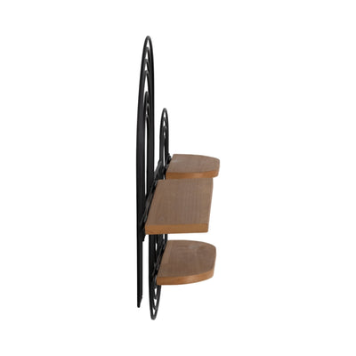 METAL/WOOD, 24" LOOPY WALL DECO, BROWN/BLACK - Al Rugaib Furniture