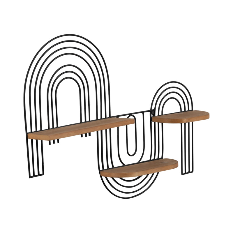 METAL/WOOD, 24" LOOPY WALL DECO, BROWN/BLACK - Al Rugaib Furniture