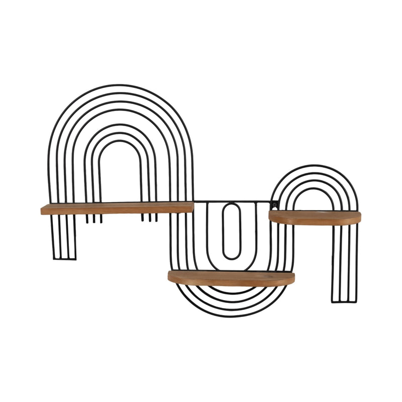 METAL/WOOD, 24" LOOPY WALL DECO, BROWN/BLACK - Al Rugaib Furniture