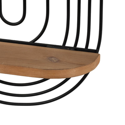 METAL/WOOD, 24" LOOPY WALL DECO, BROWN/BLACK - Al Rugaib Furniture