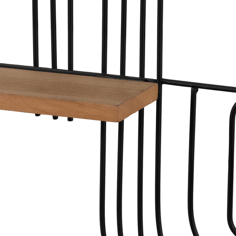 METAL/WOOD, 24" LOOPY WALL DECO, BROWN/BLACK - Al Rugaib Furniture