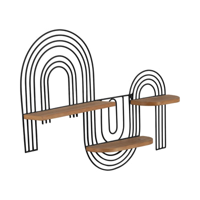 METAL/WOOD, 24" LOOPY WALL DECO, BROWN/BLACK - Al Rugaib Furniture