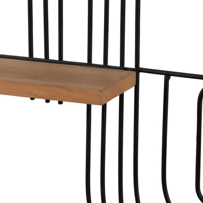 METAL/WOOD, 24" LOOPY WALL DECO, BROWN/BLACK - Al Rugaib Furniture