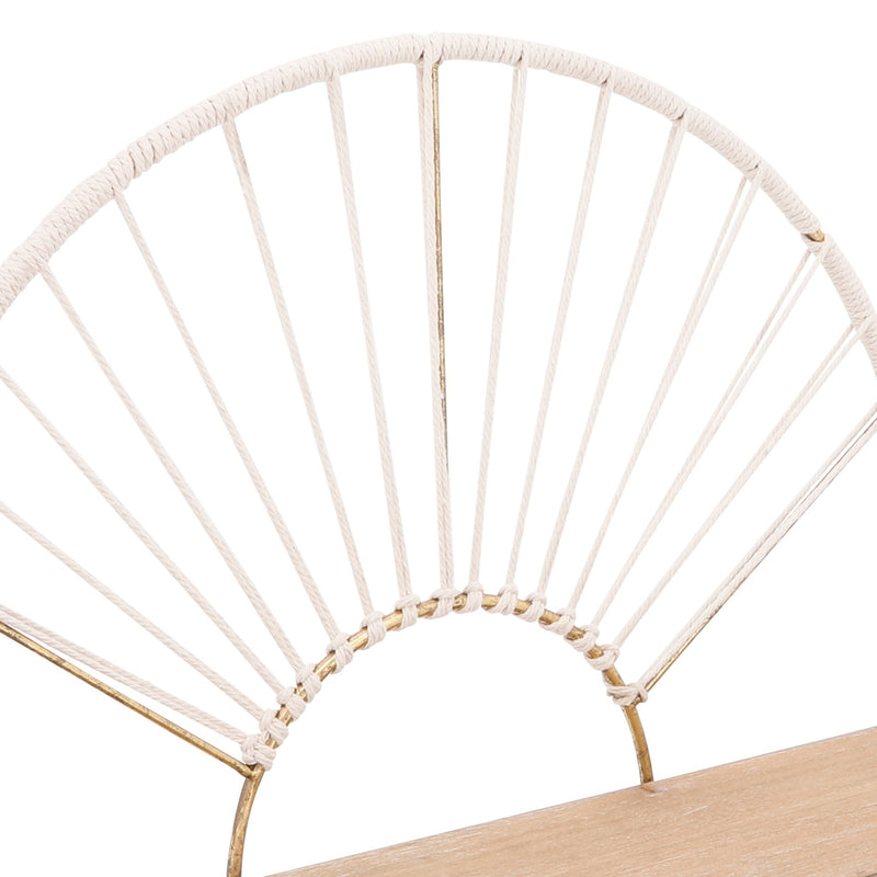 METAL/WOOD, S/2 13/16"H ARCHED WALL SHELVES, GOLD - Al Rugaib Furniture