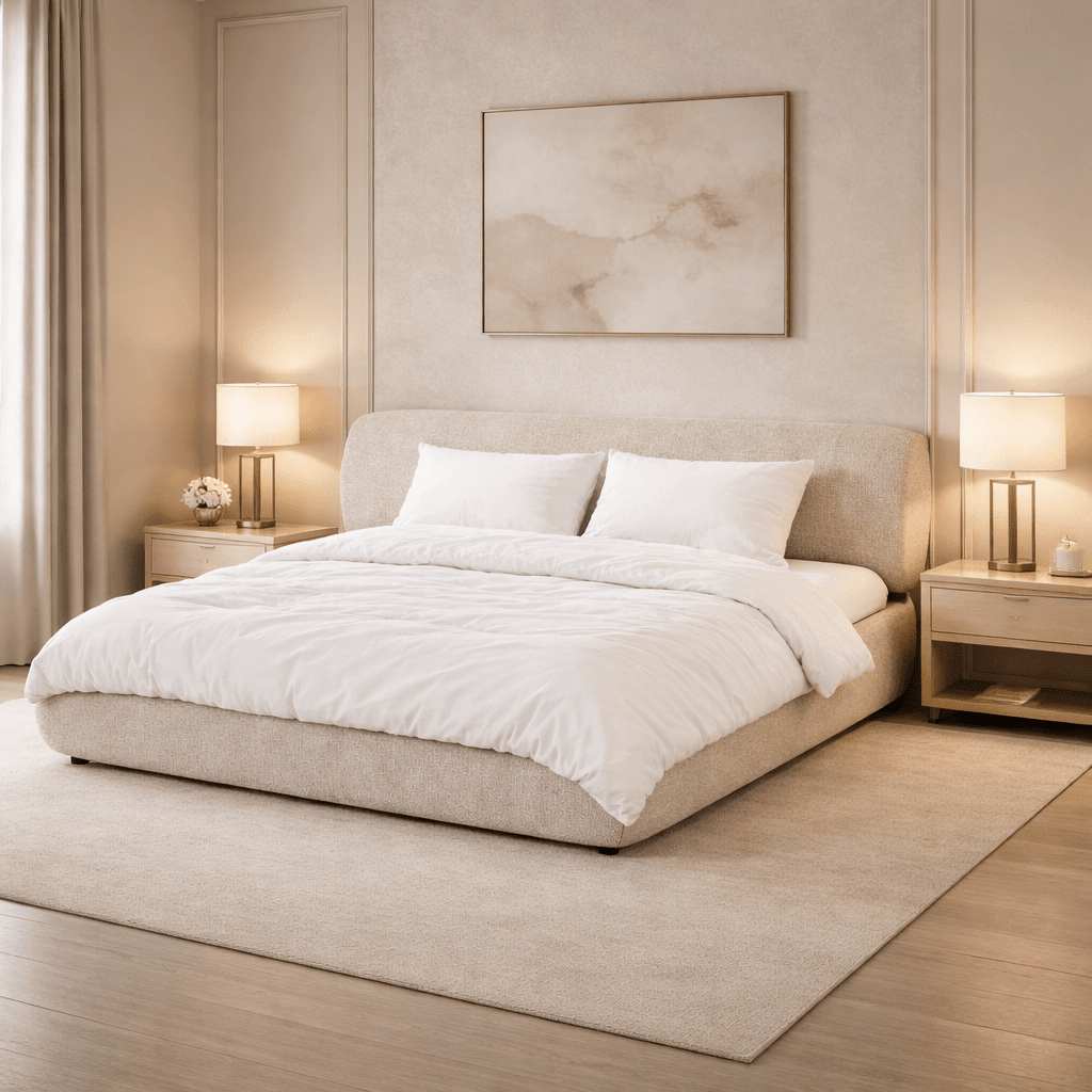 MetroNest Beige King Bed 180 Beds| Roots Furniture