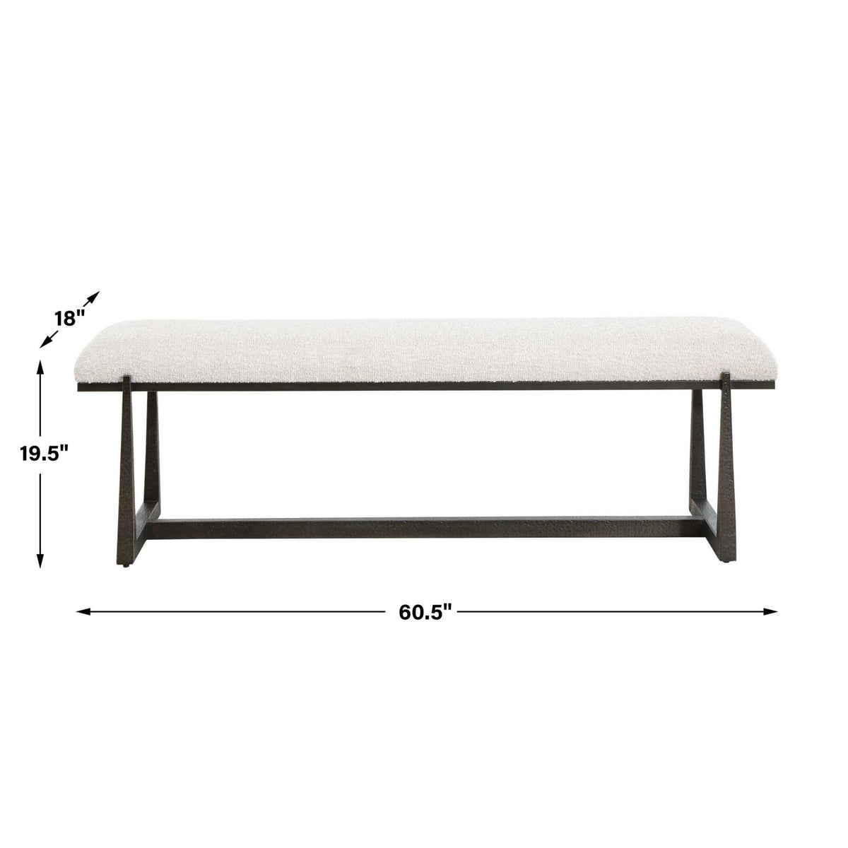 Midas Black Long Bench Benches| Uttermost