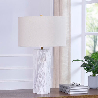 Midnight Grey Marble Table Lamp - Al Rugaib Furniture