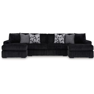 Midnight - Madness 3 - Piece Sectional with Chaise - Al Rugaib Furniture