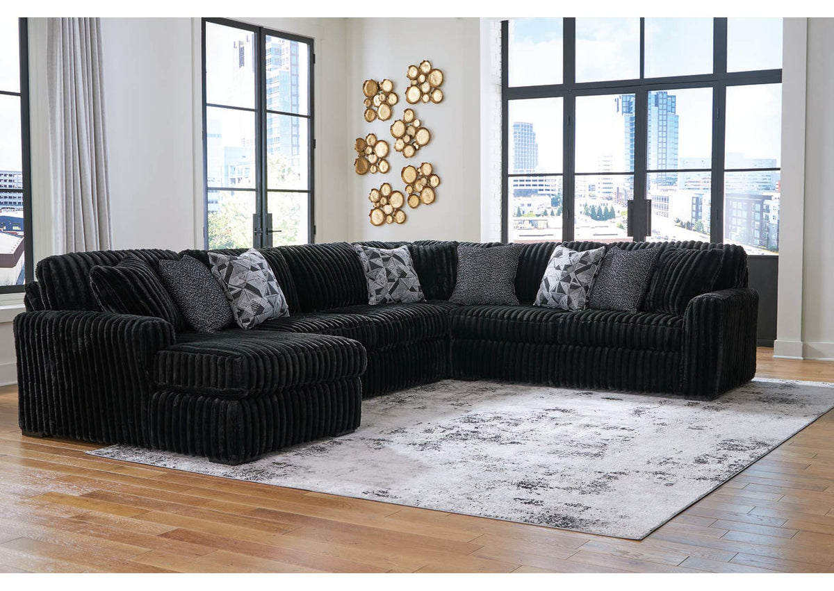 Midnight-Madness 4-Piece Sectional with Chaise Sectionals| Ashley Homestore