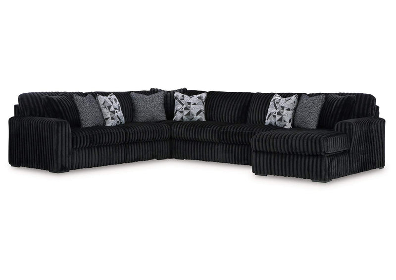 Midnight - Madness 4 - Piece Sectional with Chaise - Al Rugaib Furniture