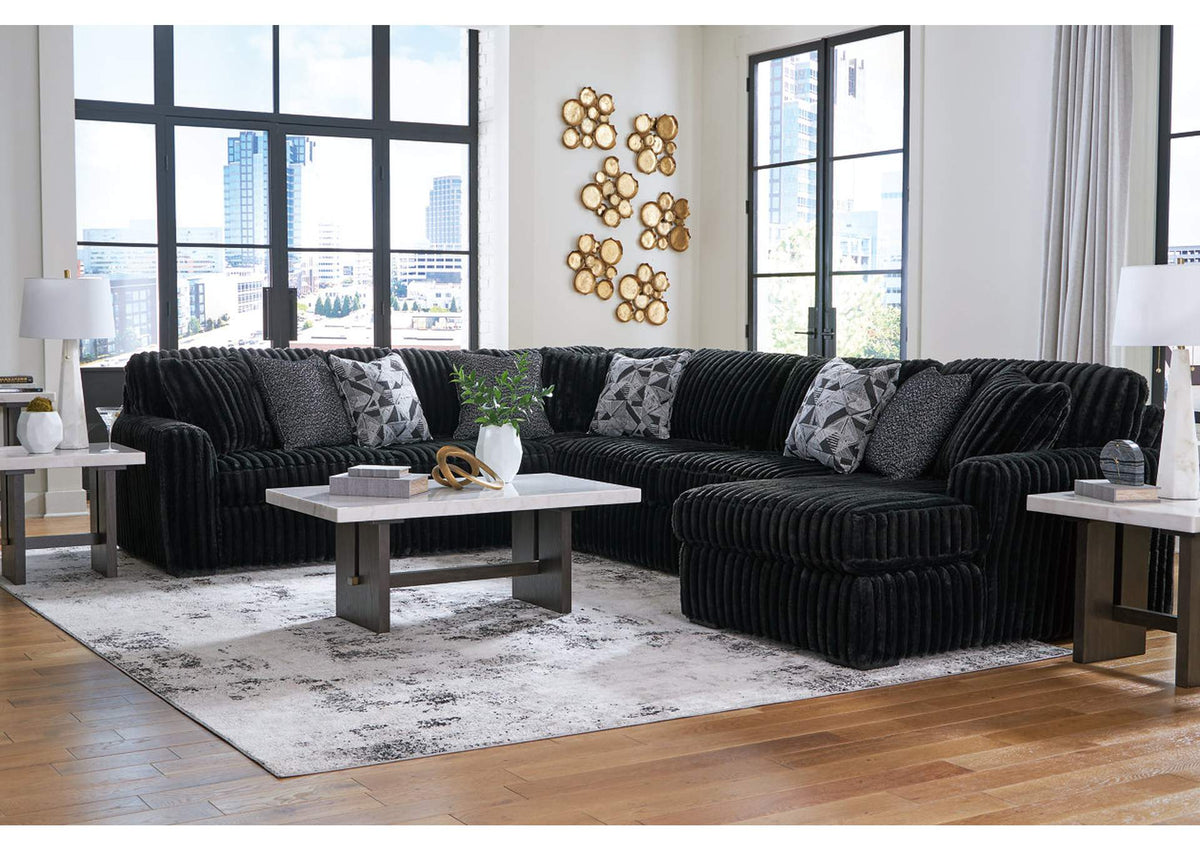 Midnight-Madness 4-Piece Sectional with Chaise Sectionals| Ashley Homestore