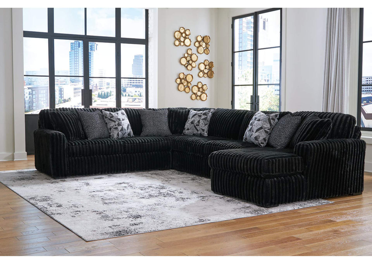 Midnight-Madness 4-Piece Sectional with Chaise Sectionals| Ashley Homestore