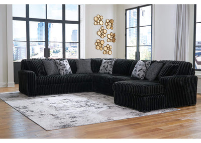 Midnight - Madness 4 - Piece Sectional with Chaise - Al Rugaib Furniture