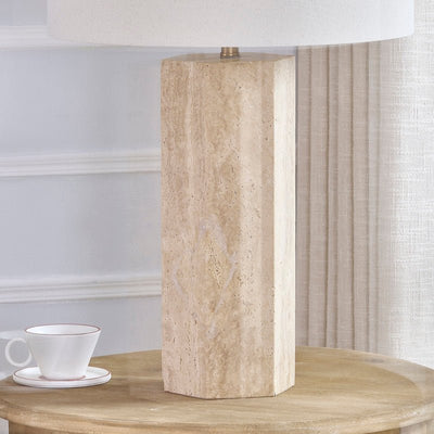 Midnight Travertine Table Lamp - Al Rugaib Furniture