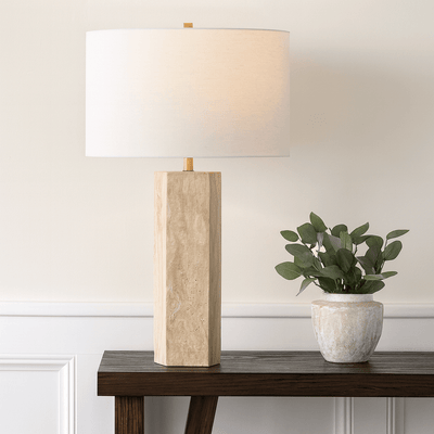 Midnight Travertine Table Lamp - Al Rugaib Furniture