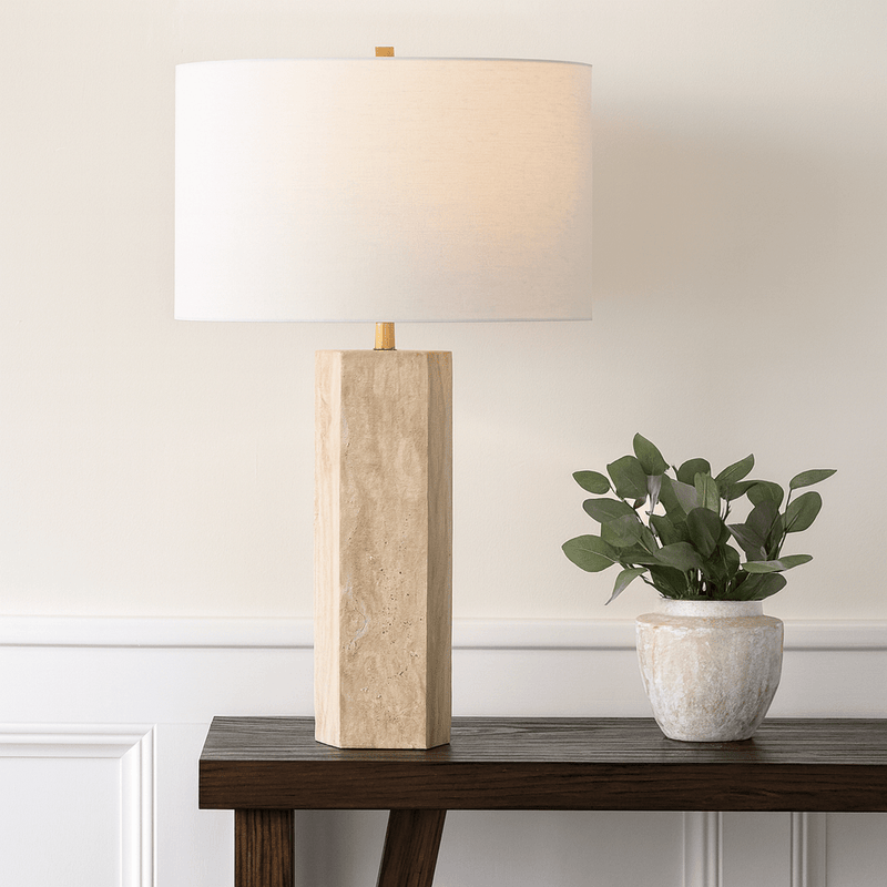 Midnight Travertine Table Lamp - Al Rugaib Furniture