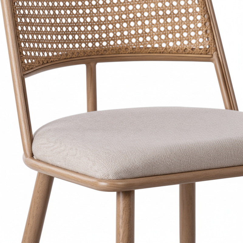 Mila Dining chair – with rattan back, armless Dining Chair| Otath