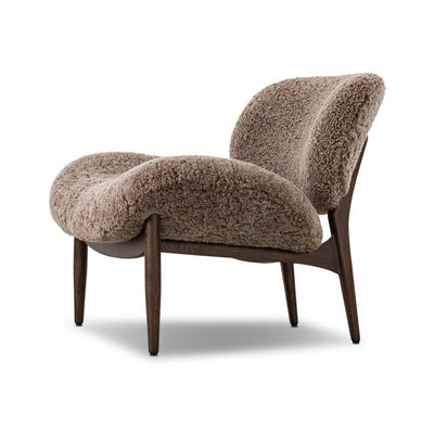 Mila Taupe Shearling Chair - Al Rugaib Furniture