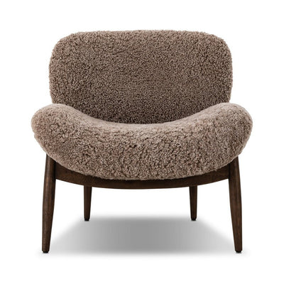 Mila Taupe Shearling Chair - Al Rugaib Furniture