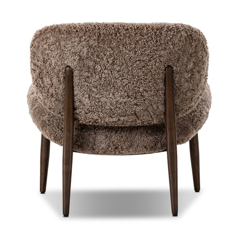 Mila Taupe Shearling Chair - Al Rugaib Furniture