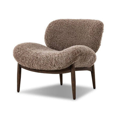 Mila Taupe Shearling Chair - Al Rugaib Furniture