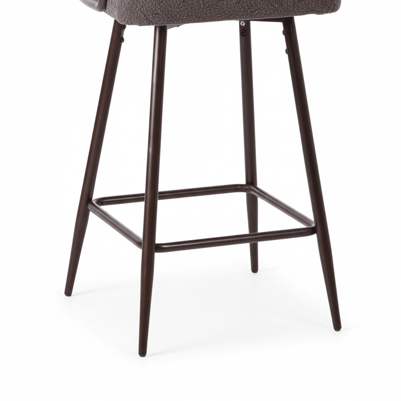 Milano Bar chair – bouclé with curved back and rattan panel Bar Stool| Otath