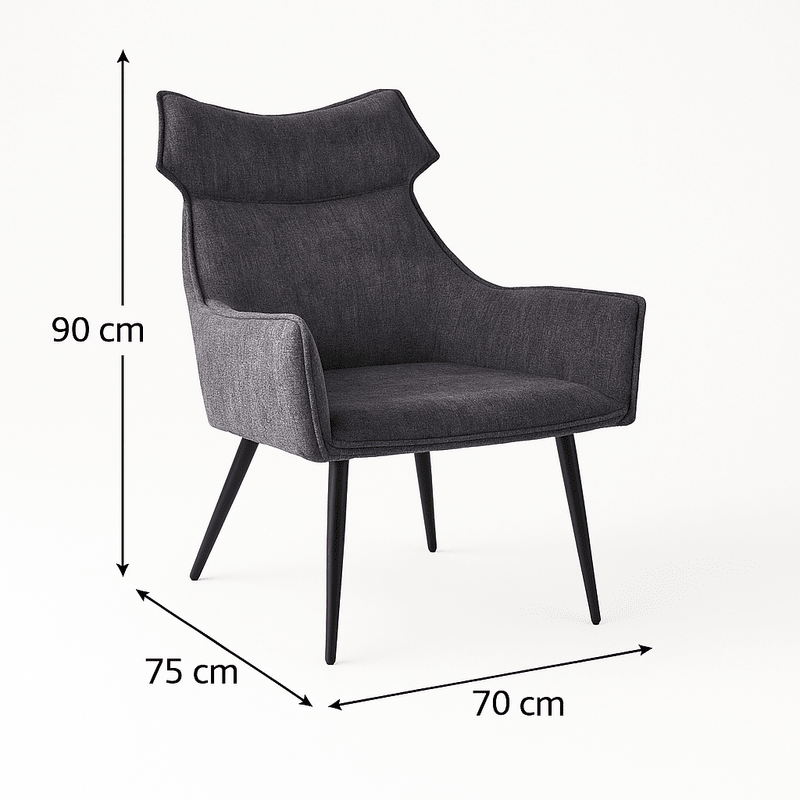 Milano Lounge chair – dark gray with curved wing back Lounge Chair| Otath