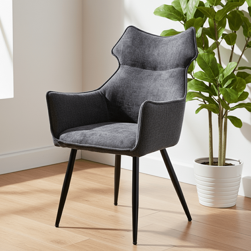 Milano Lounge chair – dark gray with curved wing back Lounge Chair| Otath