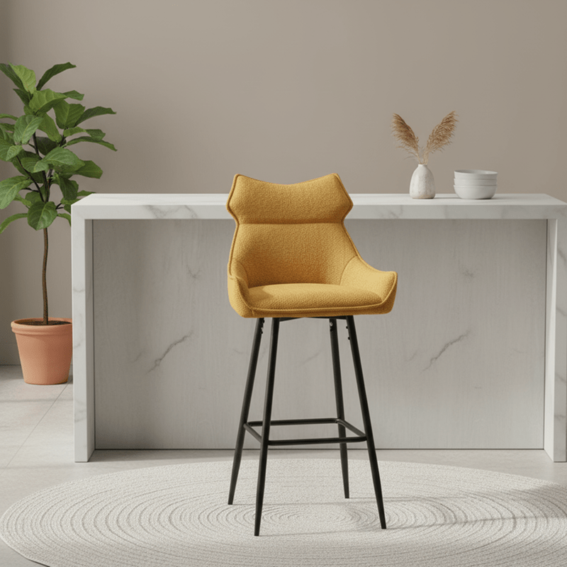 Milo Bar chair – fabric with fixed back and slanted arms Bar Stool| Otath