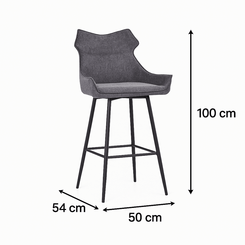 Milo Bar chair – fabric with fixed back and slanted arms Bar Stool| Otath