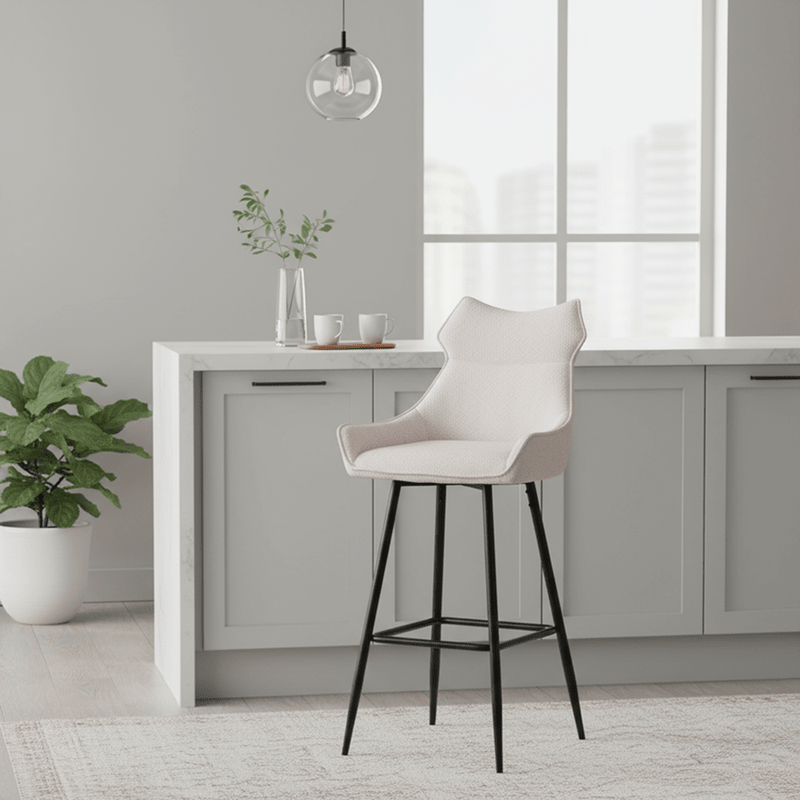 Milo Bar chair – fabric with fixed back and slanted arms Bar Stool| Otath