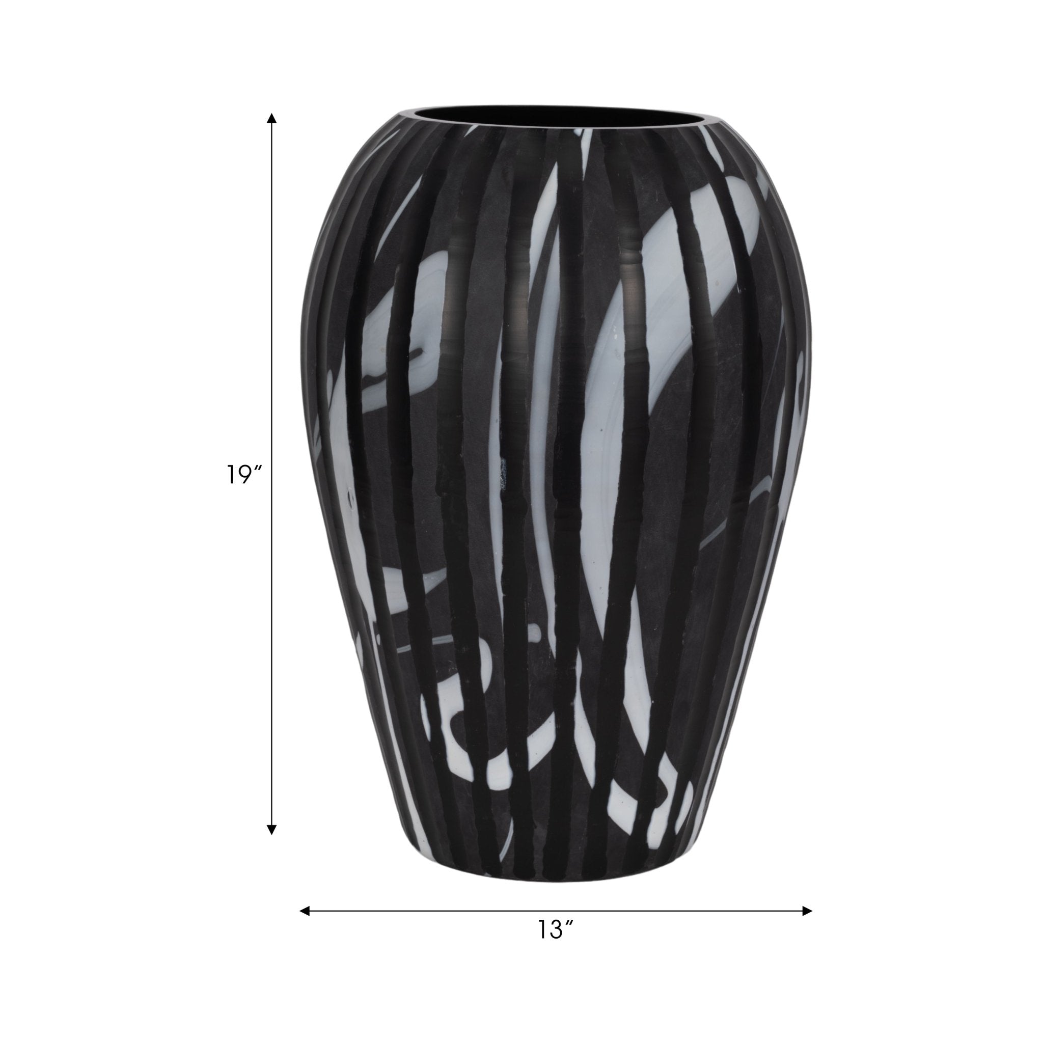 MINERVA BLACK AND WHITE GLASS VASE Vases and Jars| Sagebrook Home
