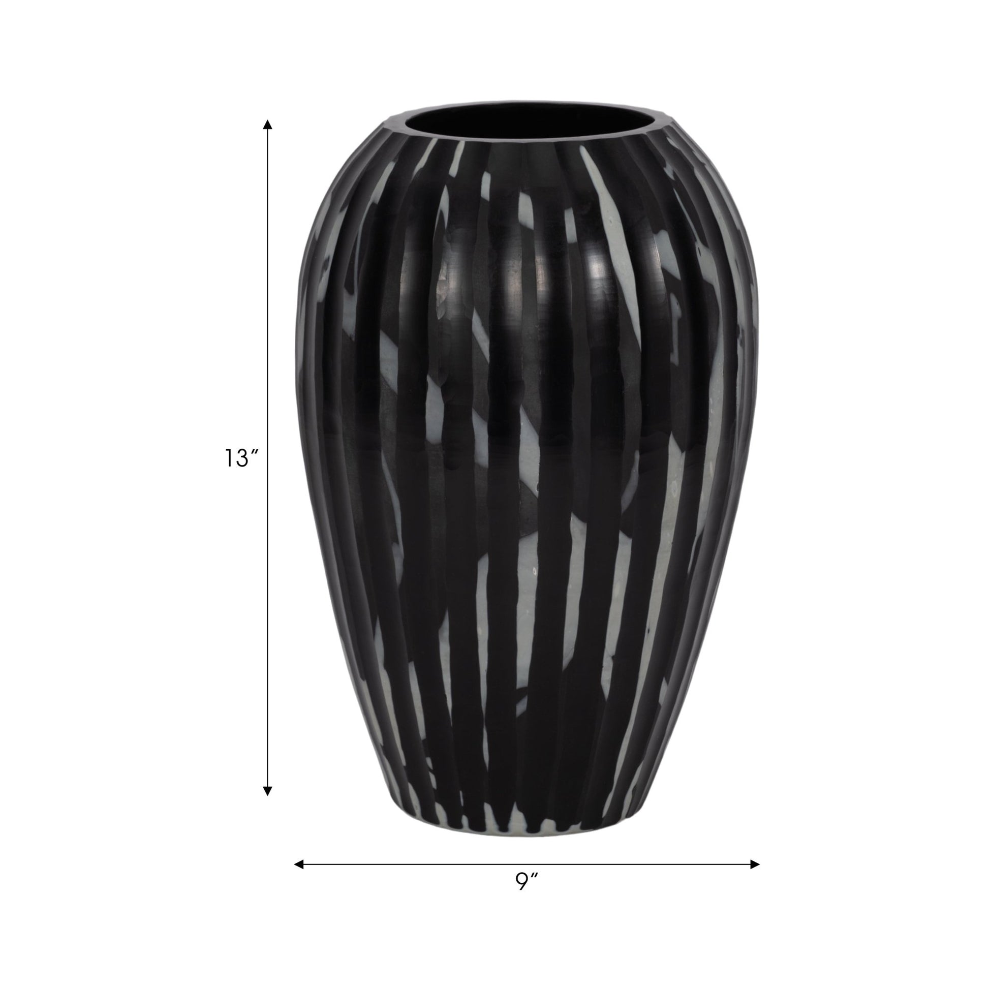MINERVA BLACK AND WHITE GLASS VASE Vases and Jars| Sagebrook Home