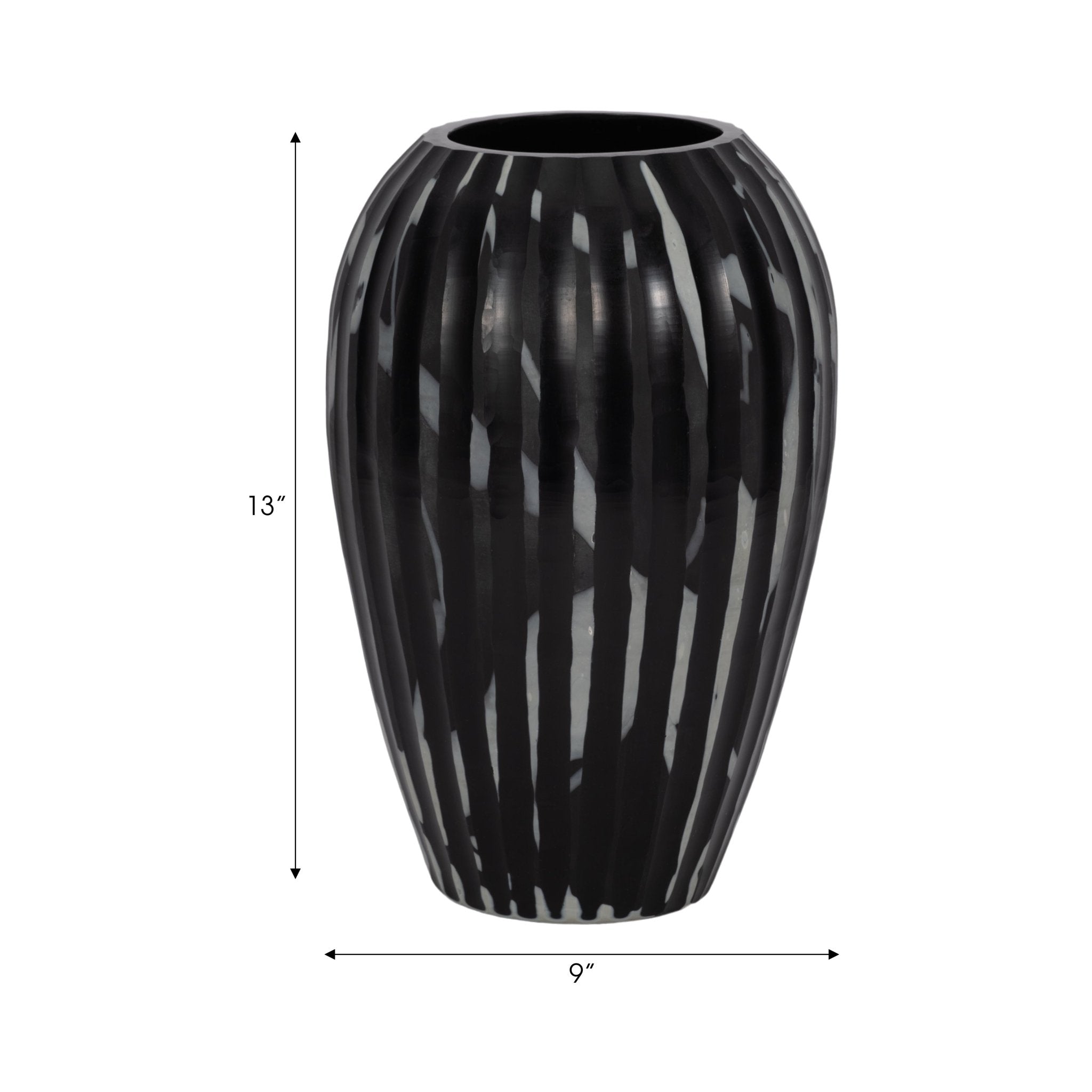 MINERVA BLACK AND WHITE GLASS VASE Vases and Jars| Sagebrook Home