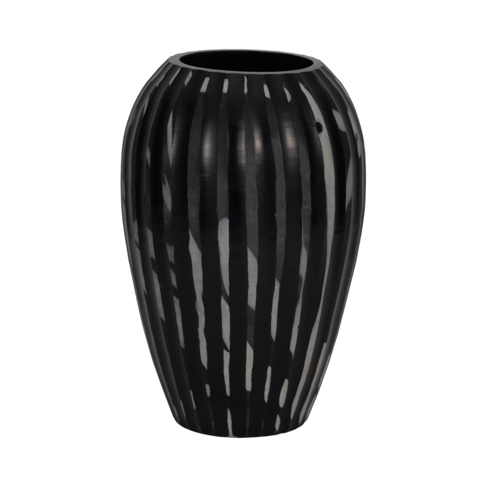 MINERVA BLACK AND WHITE GLASS VASE Vases and Jars| Sagebrook Home