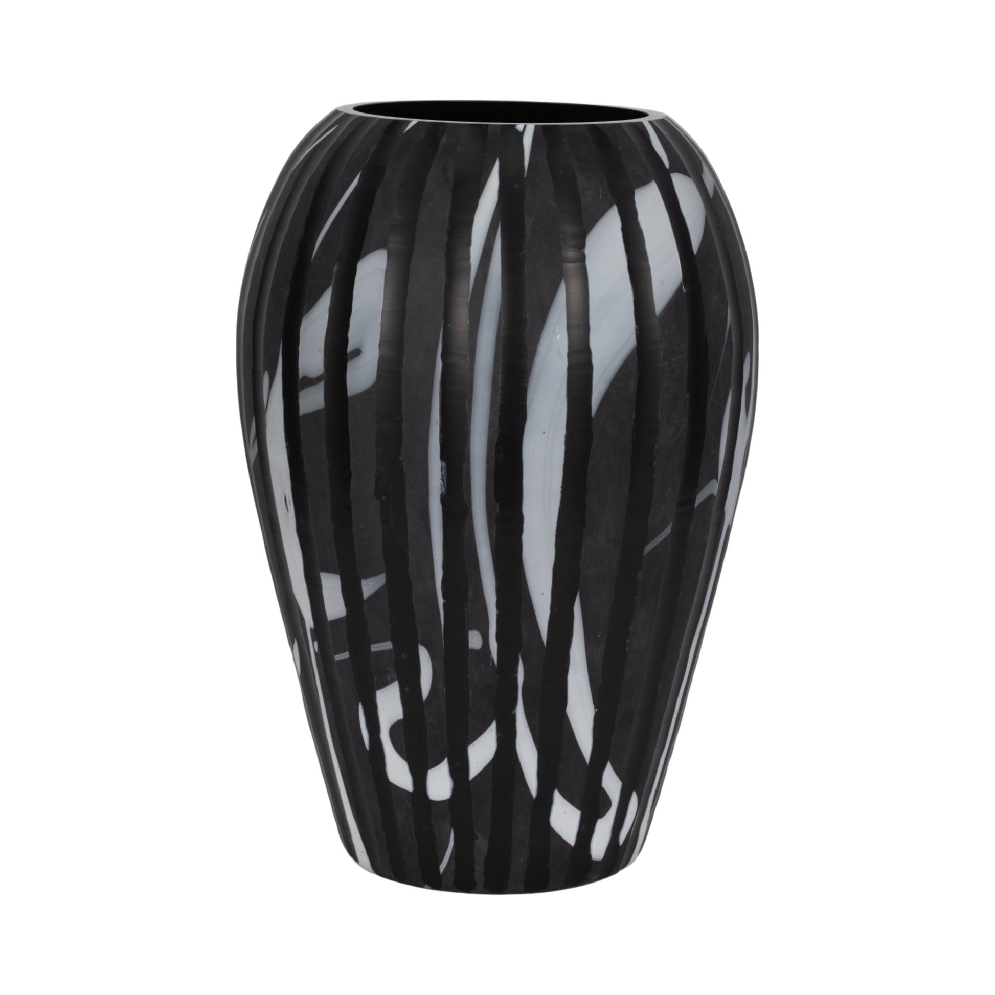 MINERVA BLACK AND WHITE GLASS VASE Vases and Jars| Sagebrook Home