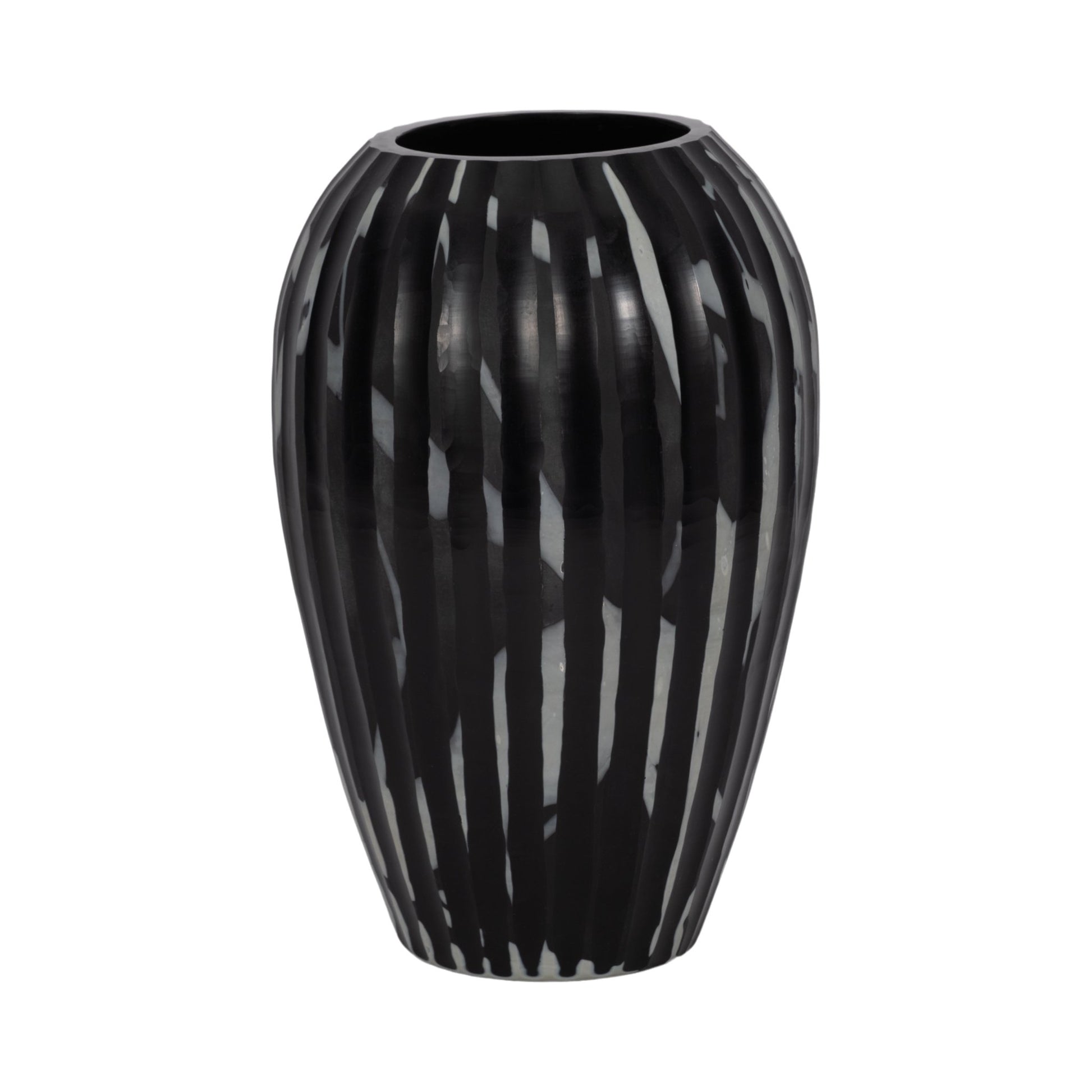 MINERVA BLACK AND WHITE GLASS VASE Vases and Jars| Sagebrook Home