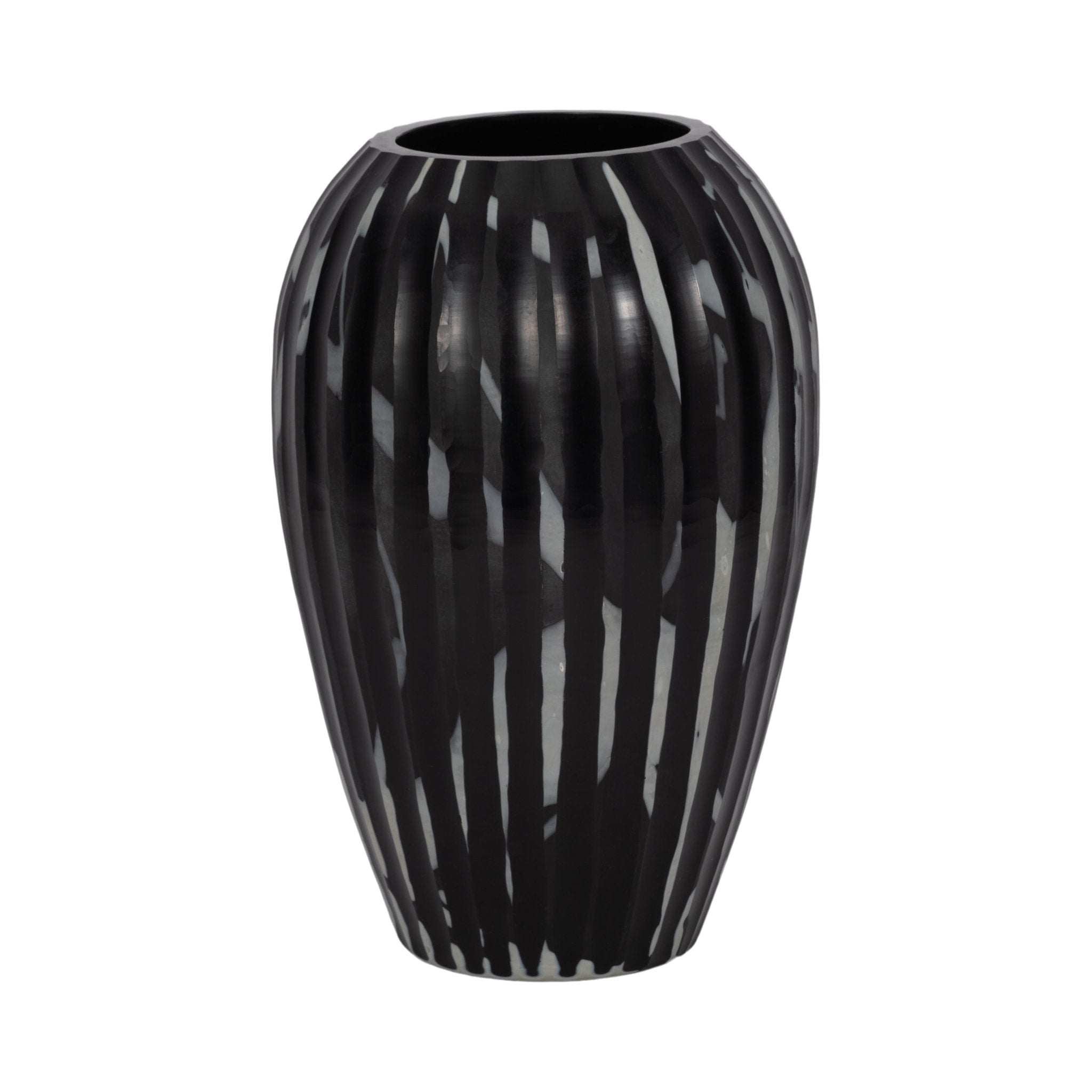 MINERVA BLACK AND WHITE GLASS VASE Vases and Jars| Sagebrook Home