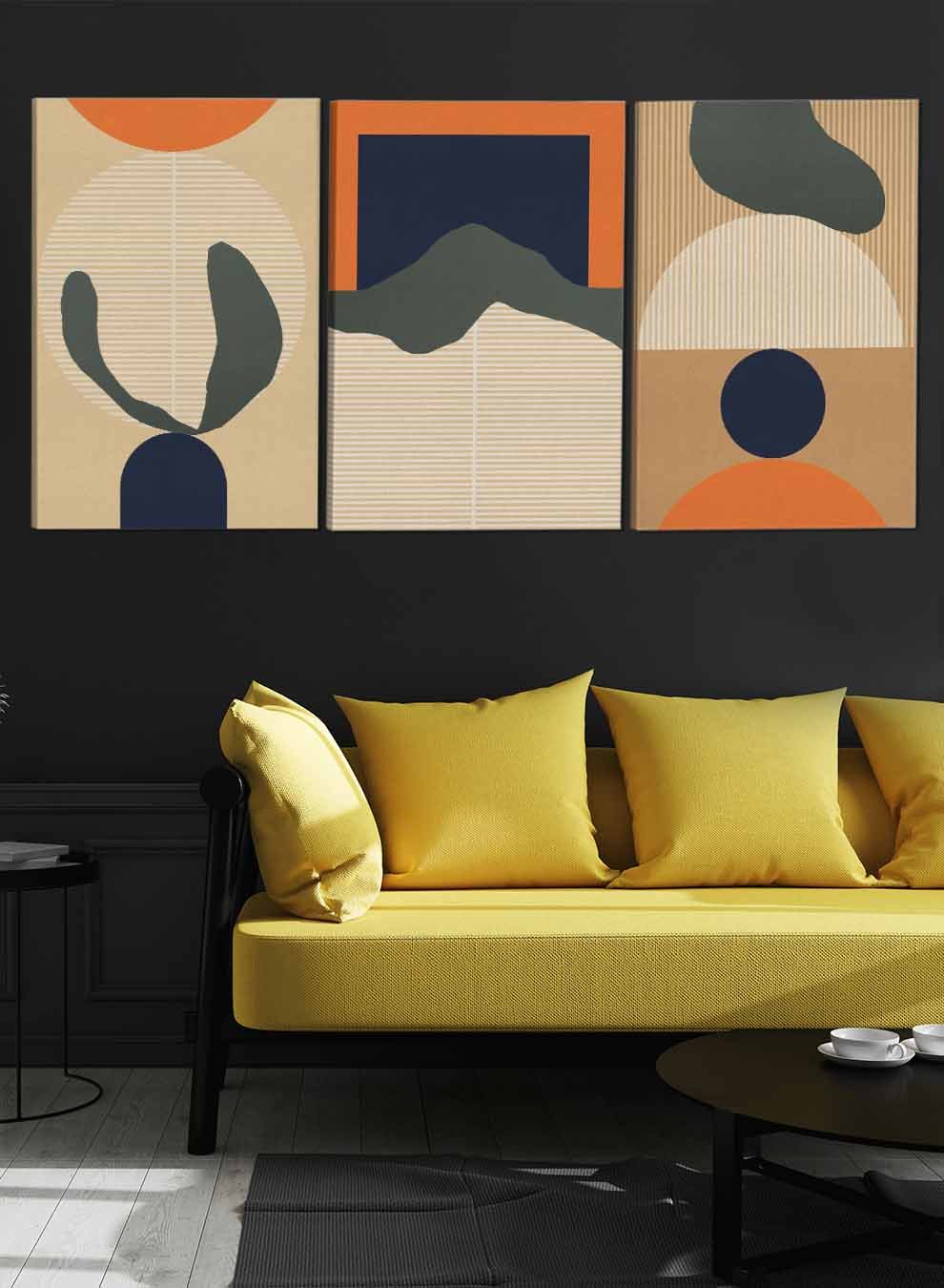 Minimalistic Abstract Paintings(set of 3) Paintings & Pictures| LOWHA