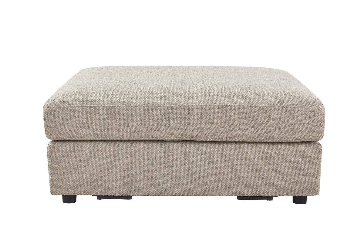Mirae Hazel Brown Ottoman Ottomans| Roots Furniture