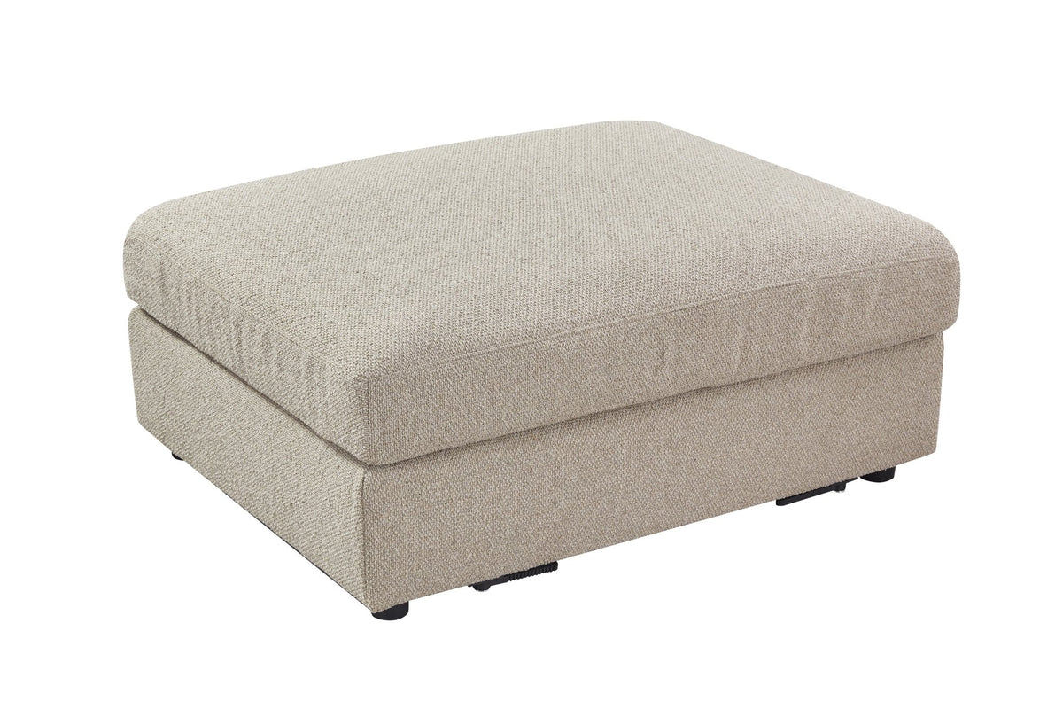 Mirae Hazel Brown Ottoman Ottomans| Roots Furniture