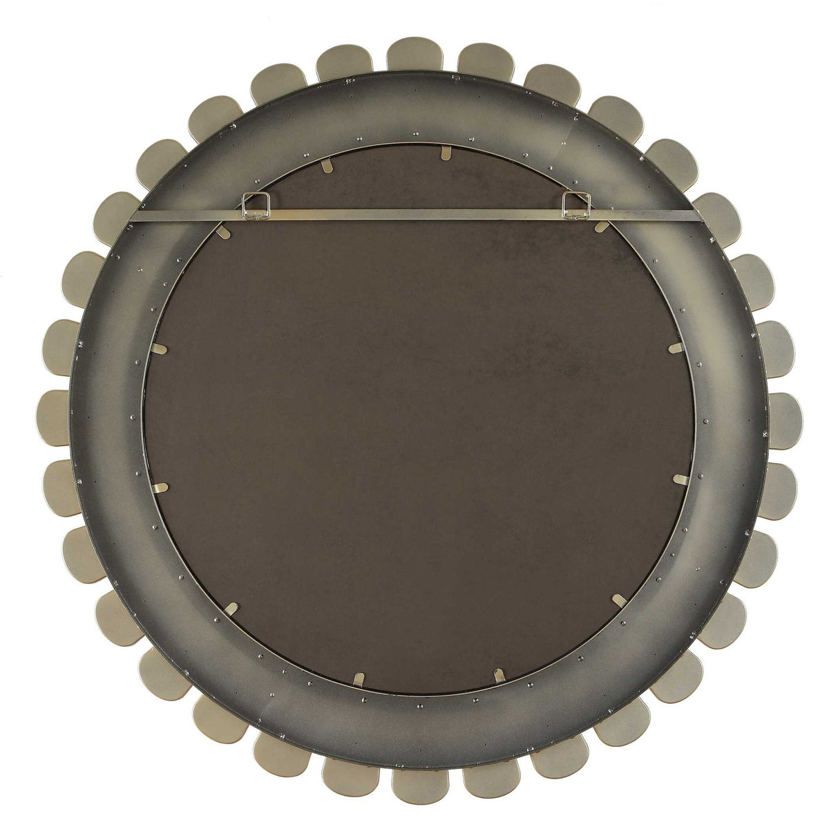 Miran White Glass Round Mirror Mirrors| Uttermost